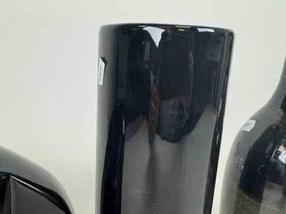 Set of two ceramic vases and a bottle with...