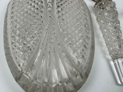 Set of four crystal and cut-glass salt or...
