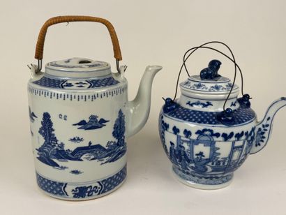 ASIA, 20th C. Two blue and white porcelain...