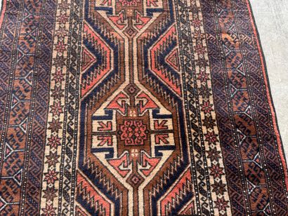 IRAN. 
Polychrome wool carpet with stylized...
