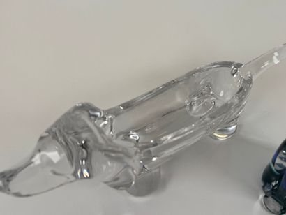 Lot comprising: - VANNAES, crystal dachshund...