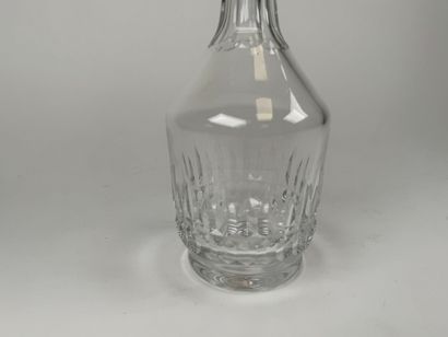 BACCARAT. faceted cut-crystal decanter, stamped....