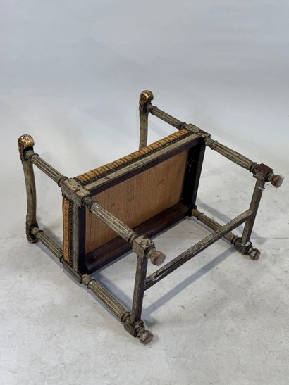 Small bench in molded and lacquered wood,...