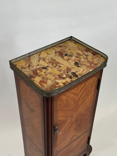 Small medallion cabinet in wood and veneer...