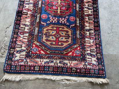 Gallery carpet with blue and beige background...