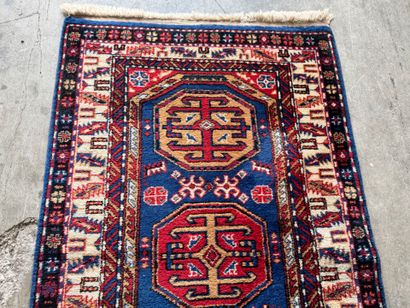 Gallery carpet with blue and beige background...
