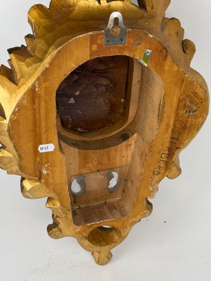Wood and gilded stucco cartel frame with...