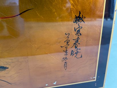 Vietnamese lacquerware decorated with branching...
