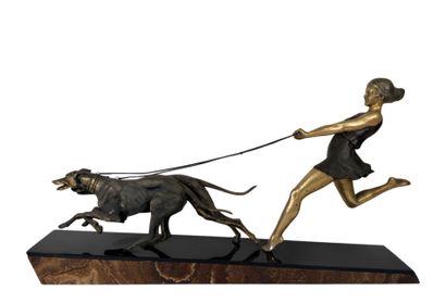 Géo MAXIM (1885-1940) 
Young Woman with Greyhounds....