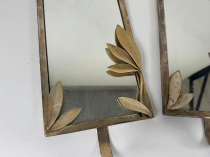 Pair of rectangular metal wall-mounted reflector...