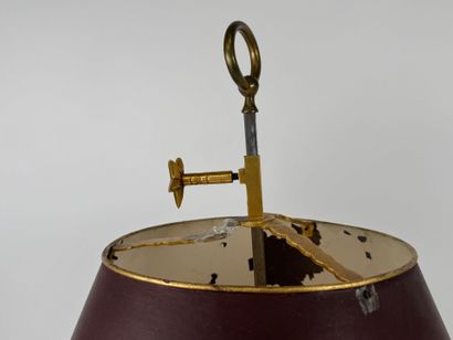 Gilt bronze and chased three-light 