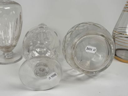 Pair of crystal decanters decorated with...