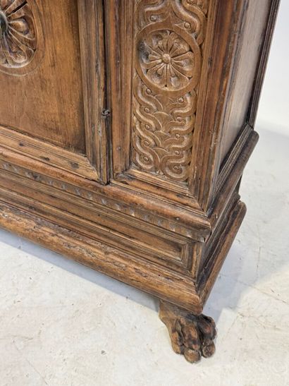 Small molded and carved wooden sideboard...