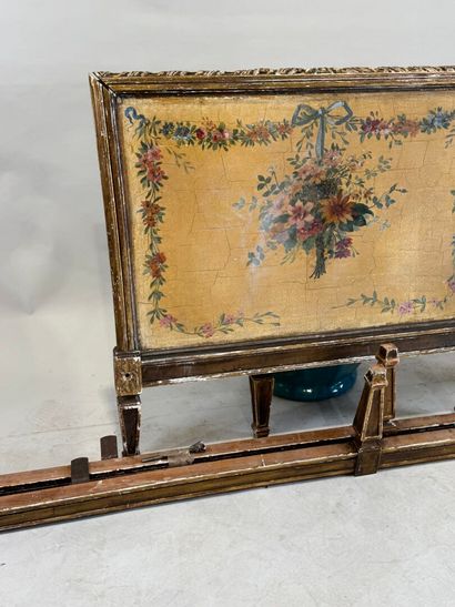 Small bench bed in molded, carved and gilded...