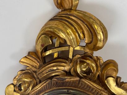 Wood and gilded stucco cartel frame with...
