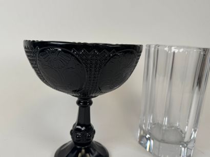 SEVRES France. Cut-edge crystal vase. H....