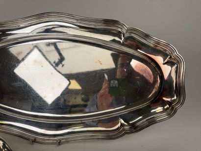 Silver-plated metal lot including :
- a large...