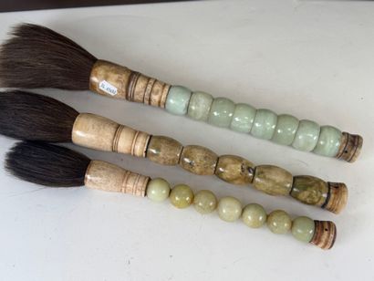 CHINA, 20th century. 
Suite of 9 brushes,...