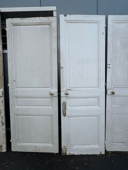 Suite of eight doors in molded and painted...