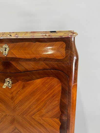 Wood and veneer writing desk opening with...
