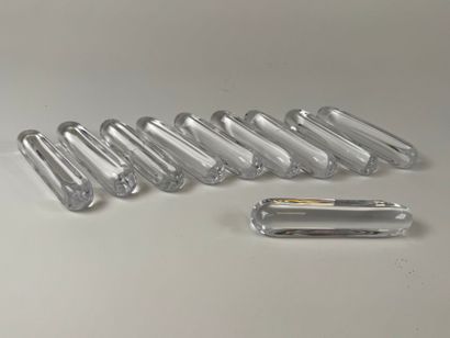 DAUM France Suite of 10 molded crystal knife...