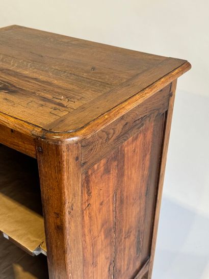 Moulded walnut jam cupboard opening with...