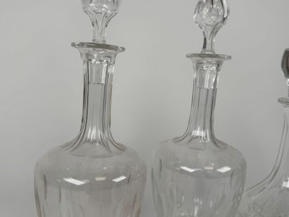 Pair of crystal decanters decorated with...