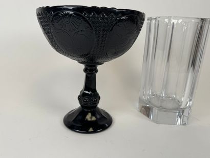 SEVRES France. Cut-edge crystal vase. H....