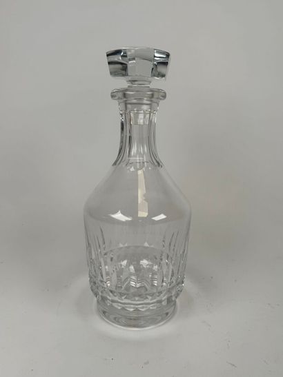 BACCARAT. faceted cut-crystal decanter, stamped....