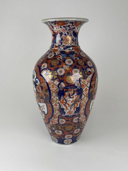 ASIA,20th century Polychrome porcelain baluster...