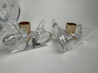 Moulded and pressed crystal lot including...