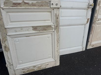 Suite of eight doors in molded and painted...