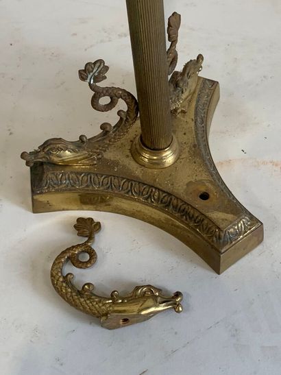 Brass ashtray decorated with stylized dolphins.
H....