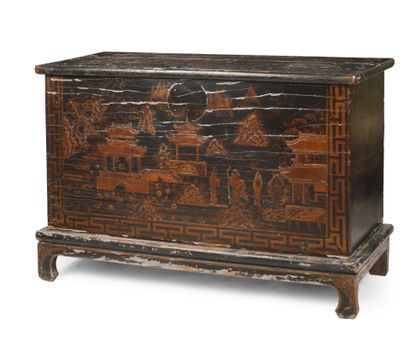 JAPAN, 19th century.
Large rectangular lacquered...