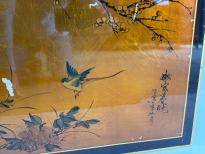Vietnamese lacquerware decorated with branching...