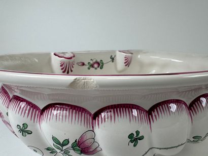 Polychrome earthenware fountain decorated...