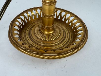 Gilt bronze and chased three-light 