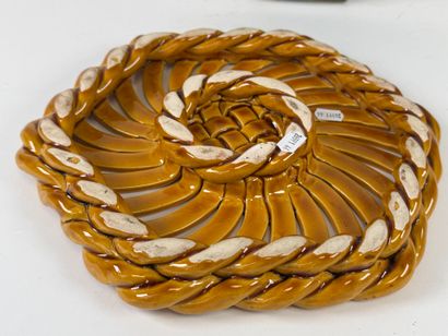 VALLAURIS.
Polychrome earthenware circular...