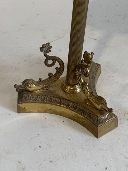 Brass ashtray decorated with stylized dolphins.
H....
