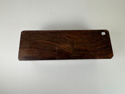 Blackened wood and brass fillet glove box,...