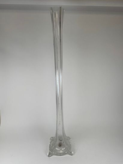 Large glass soliflore vase.
H. 100 cm.