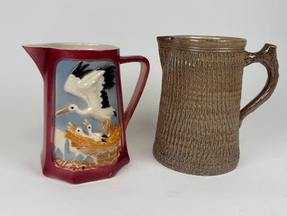 SAINT CLEMENT Polychrome ceramic pitcher...