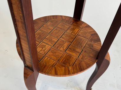 Flying table in wood and marquetry opening...