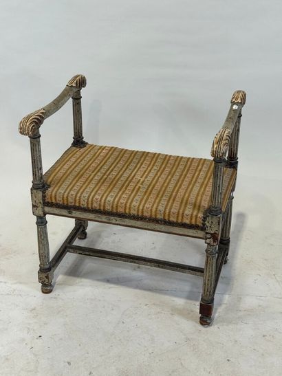 Small bench in molded and lacquered wood,...