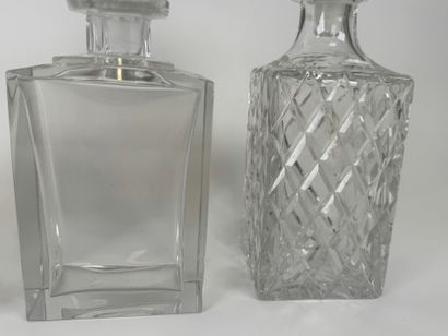 Three crystal and molded and pressed glass...