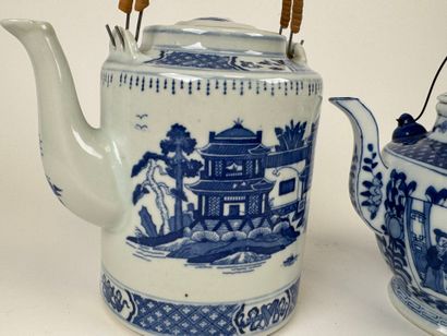 ASIA, 20th C. Two blue and white porcelain...