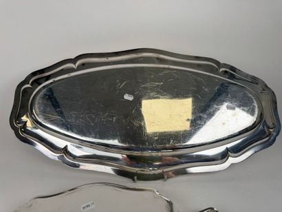 Silver-plated metal lot including :
- a large...