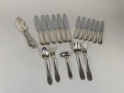 Silver-plated metal set comprising: - 6 table...