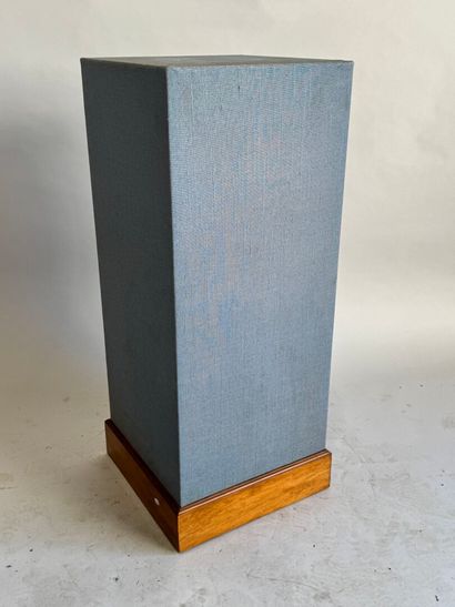 Wooden sheath in blue canvas with molded...