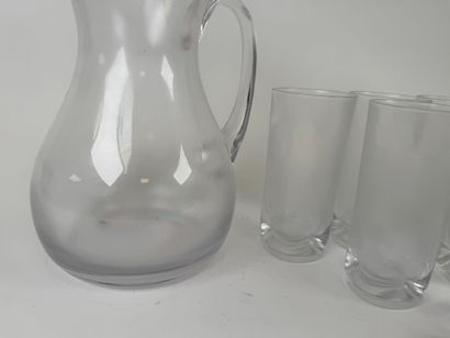 Glass orangeade set including: - a pitcher...